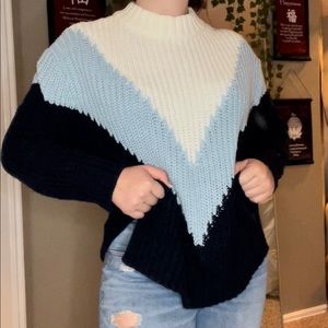 Navy blue and white sweater